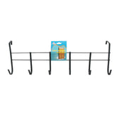 Over Door Hook Rack with multiple hooks for hanging coats and accessories.